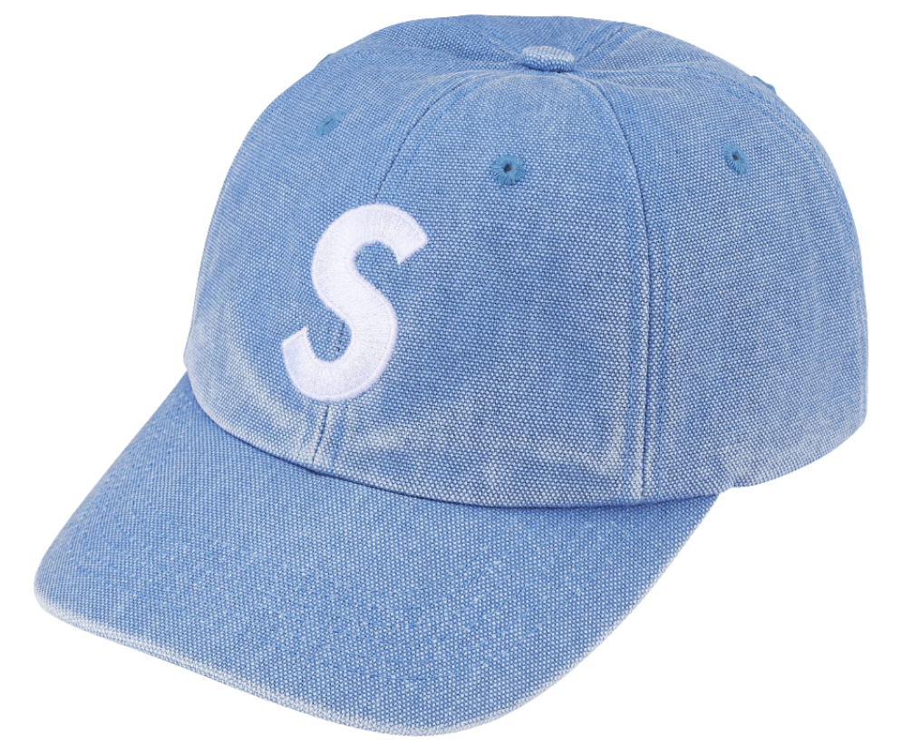 Boné Supreme SS26 "Pigment Coated S Logo 6-Panel" Azul Claro