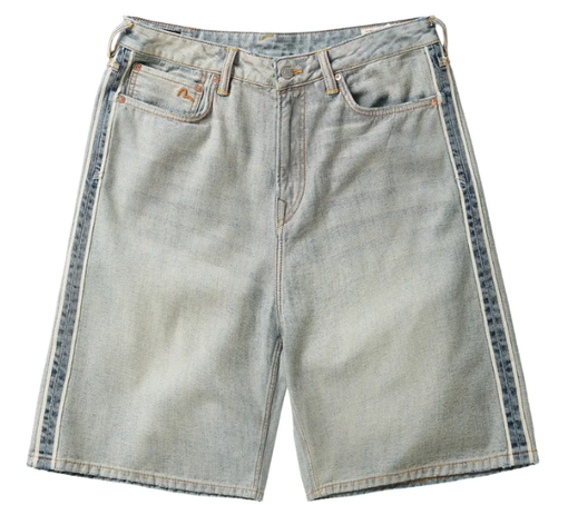 Bermuda Palace x Evisu "Long Denim Short Reverse Indigo" Azul Claro