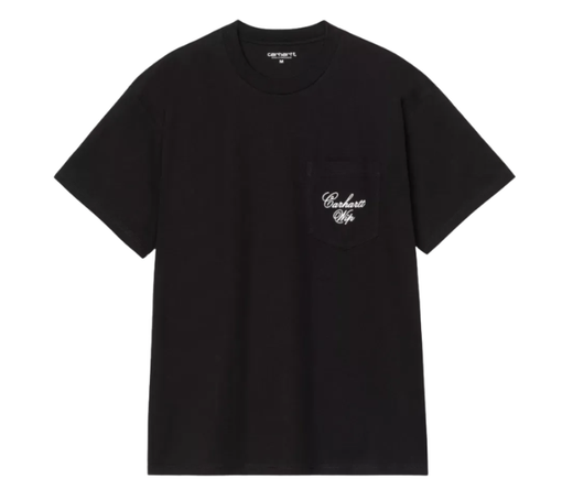 Camiseta Carhartt "Longhand Pocket T-shirt Black/White" Preto