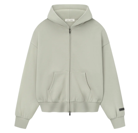 Moletom Fear of God Essentials "Classic Fleece Zip Up Hoodie Abbey Stone" Verde