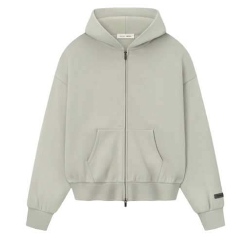 Moletom Fear of God Essentials "Classic Fleece Zip Up Hoodie Abbey Stone" Verde