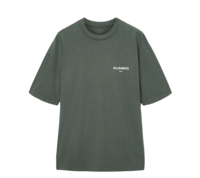 Camiseta AllSaints "Halcyon Short Sleeve Crew T-Shirt Garnet Green" Verde