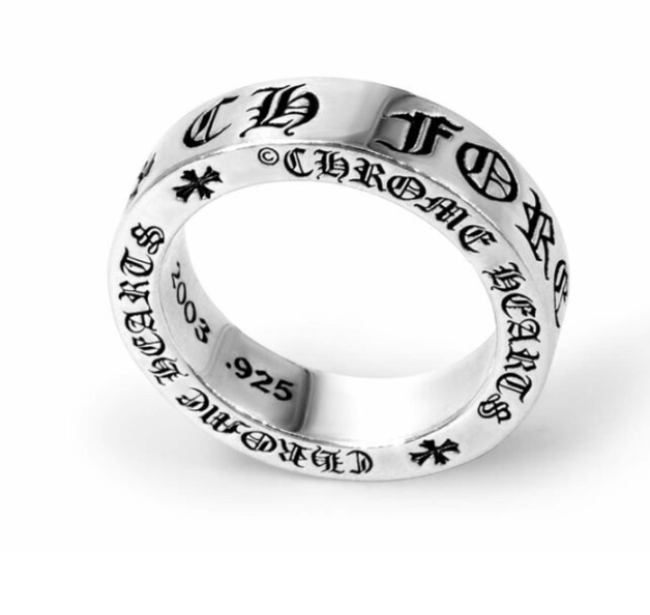 Anel Chrome Hearts "CH Forever" Prata