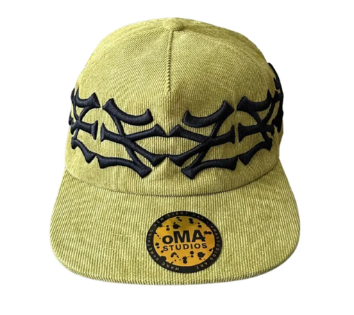 Boné Oma Design "Boné Oma Design NY NY Crown Corduroy" Verde/Preto