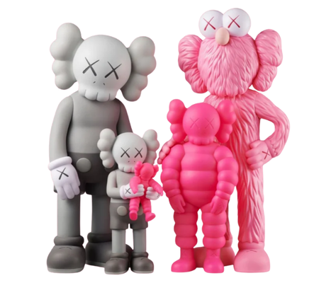 Boneco Kaws "Family Vinyl Figures Grey Pink" Multicolor