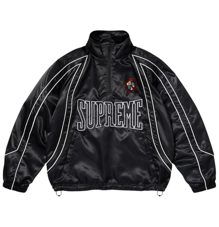 Jaqueta Supreme SS25 Satin Piping Pullover" Preto