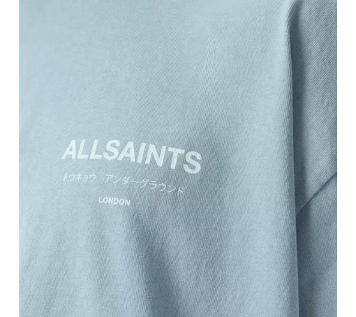 Camiseta AllSaints "Underground Oversized Crew Neck T-Shirt Salton Blue" Azul
