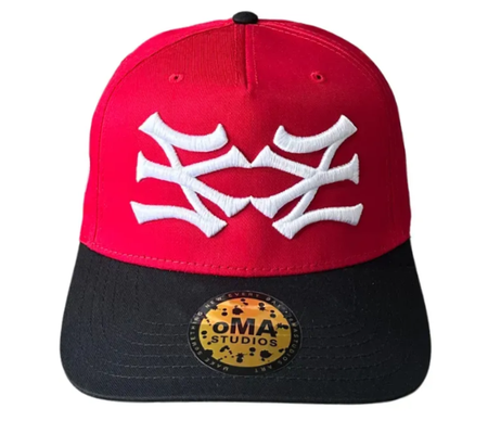 Boné Oma Design "NY NY Curved Brim Hat Red/Black" Vermelho/Preto