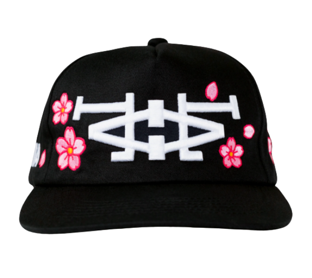 Boné Oma Design LA LA "Cherry Blossom" Preto