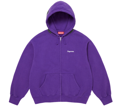 Moletom Supreme SS26 "Paris Is Burning Zip Up" Roxo