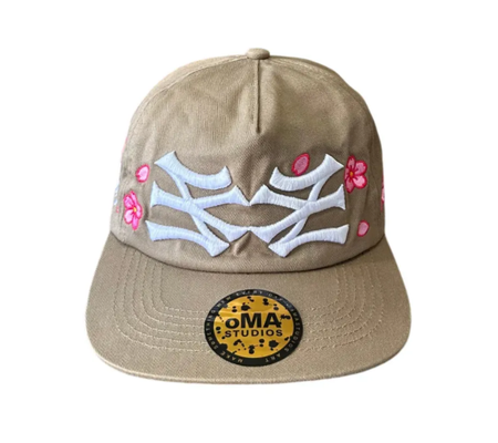 Boné Oma Design "NY NY Cherry Blossom" Bege