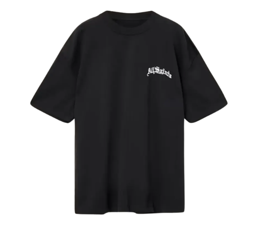 Camiseta AllSaints "Descent Oversized Graphic T-shirt Washed Black" Preto