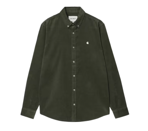 Camisa Carhartt "Madson Pine Cord Shirt Opuntia Wax" Verde