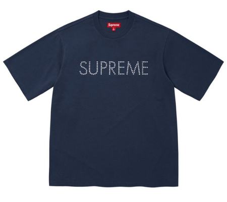 Camiseta Supreme FW26 "Hearts Studded S/S Top Black" Azul Marinho