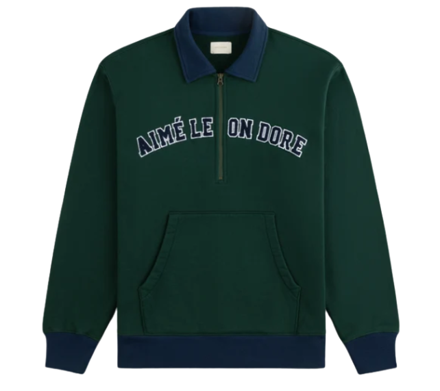 Moletom Aimé Leon Dore "Collegiate Quarter Zip Pine Grove" Verde