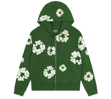 Moletom Denim Tears "Cotton Wreath Zip Up" Verde