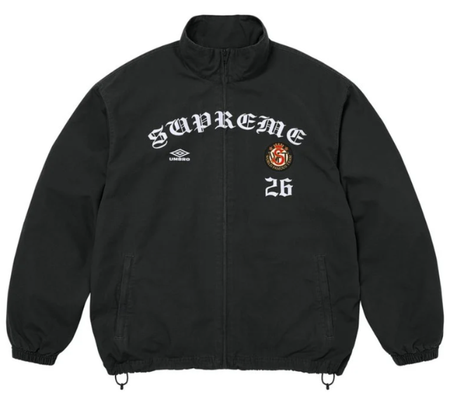 Jaqueta Supreme FW26 X Umbro "Cotton Ripstop Track Jacket Black" Preto