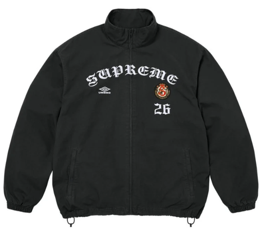 Jaqueta Supreme FW26 X Umbro "Cotton Ripstop Track Jacket Black" Preto