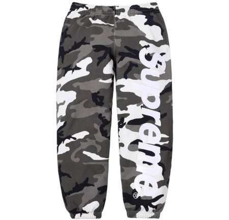Calça Supreme SS26 "Satin Appliqué" Cinza