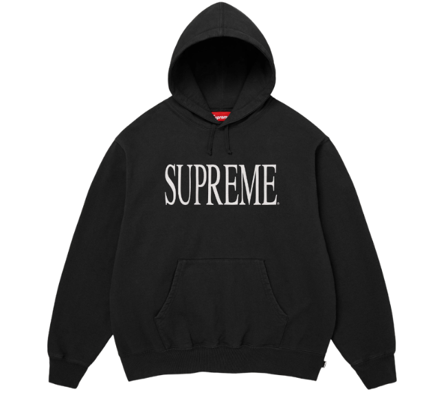 Moletom Supreme FW26 "Capital Hooded Sweatshirt" Preto