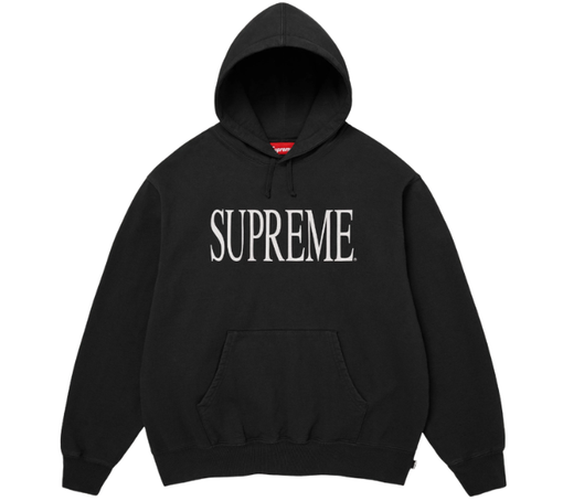 Moletom Supreme FW26 "Capital Hooded Sweatshirt" Preto