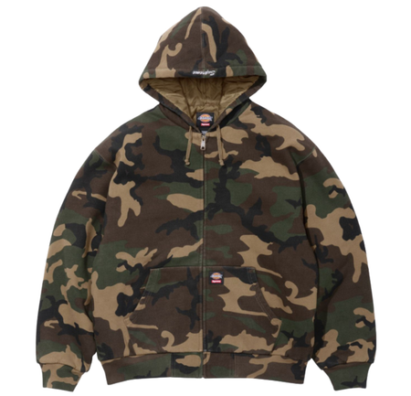 Moletom Supreme x Dickies "Quilted Lined Zip Up" Camuflado