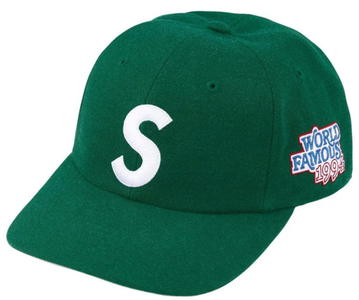 Boné Supreme 6-Panel SS26 "World Famous S Logo" Verde