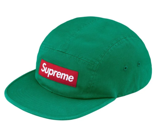 Boné Supreme FW26 "Washed Chino Twill" Verde