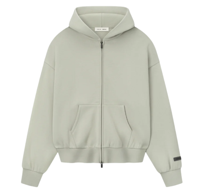 Moletom Fear of God Essentials "Classic Fleece Zip Up Hoodie Abbey Stone" Verde