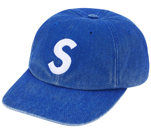 Boné Supreme FW25 "Pigment Coated S Logo 6-Panel" Azul