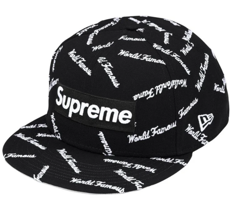 Boné Supreme FW26 x New Era "Famous Box Logo" Preto