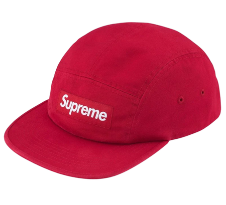 Boné Supreme SS26 "Washed Chino Twill" Vermelho