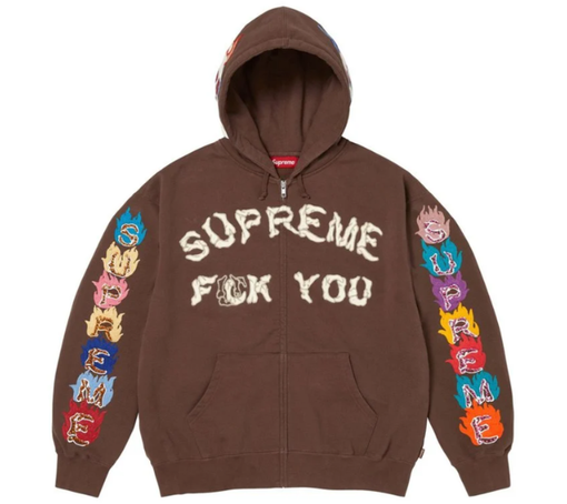 Moletom Supreme FW26 "Fuck You Zip Up" Preto