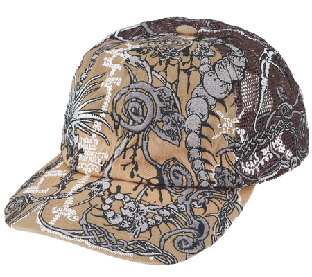 Boné Supreme SS26 "Wombat Embroidered Mesh Back" Bege