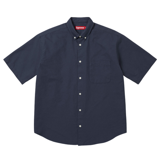 Camisa Supreme SS26 "Loose Fit Oxford S/S" Azul Marinho