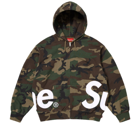Moletom Supreme SS25 "Big Logo Zip Up" Camuflado
