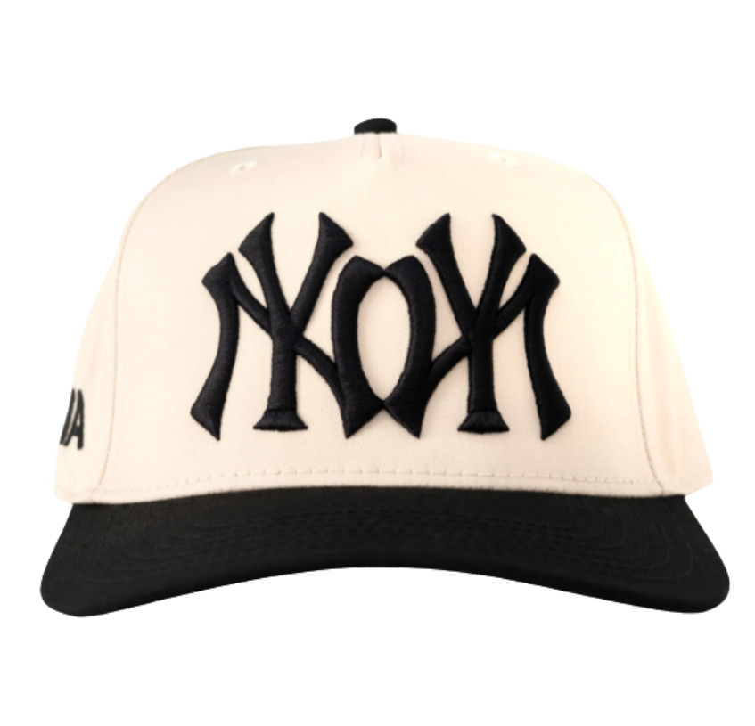 Boné Oma Design "NY NY Curved Brim" Creme/Preto