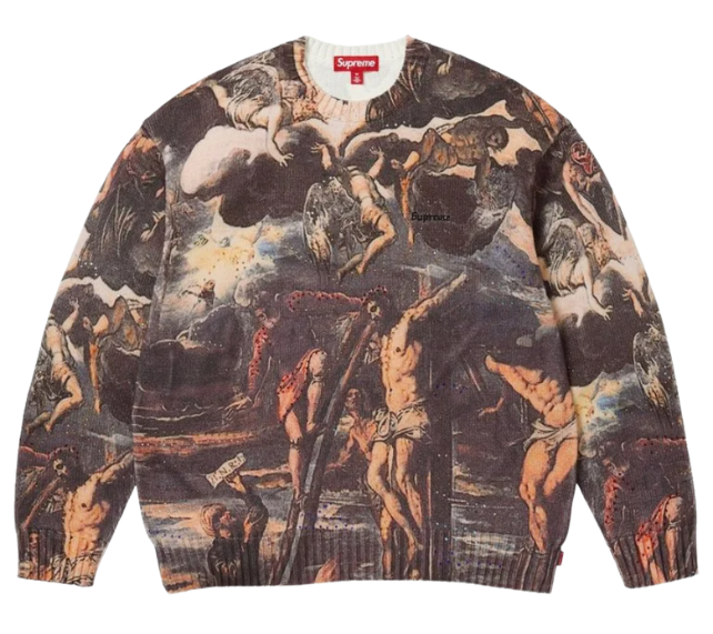 Suéter Supreme FW26 "Crucifixion" Multicolor