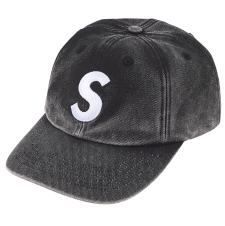Boné Supreme SS26 "Pigment Coated S Logo 6-Panel" Preto