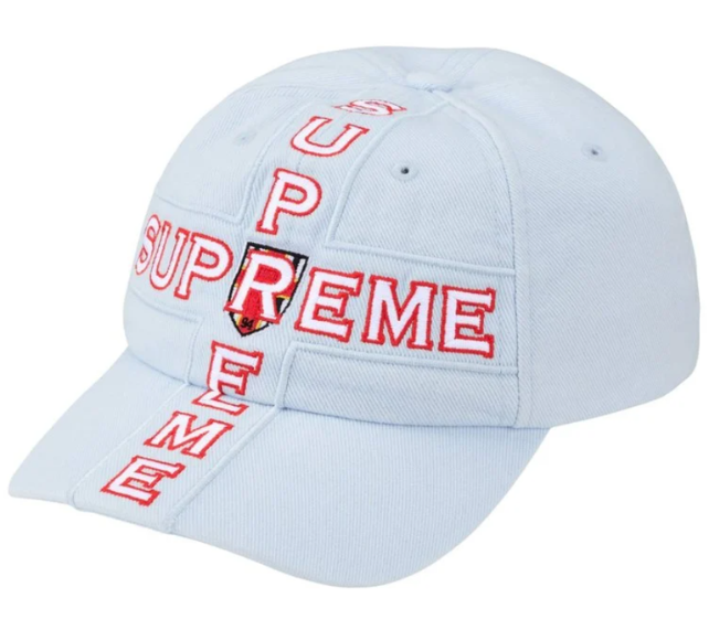 Boné Supreme FW26 "Cross 6-Panel" Azul