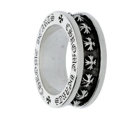 Anel Chrome Hearts "CH Plus Mini" Prata
