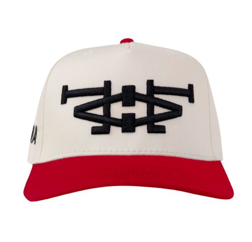 Boné Oma Design "LA LA Curved Brim" Creme/Vermelho