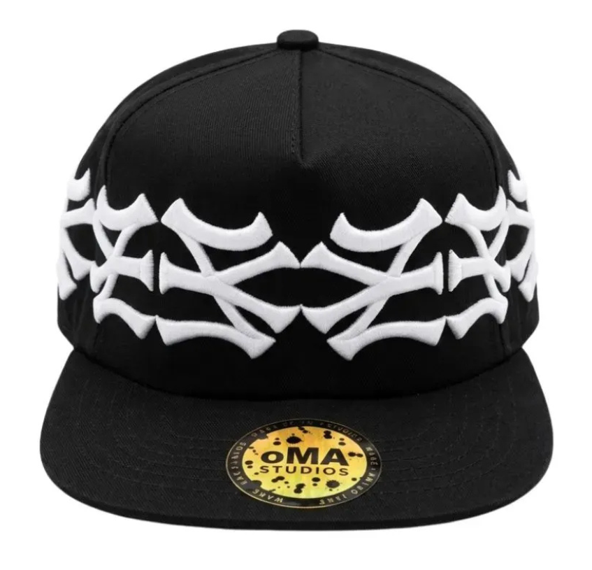 Boné Oma Design "NY NY Crown" Preto/Branco