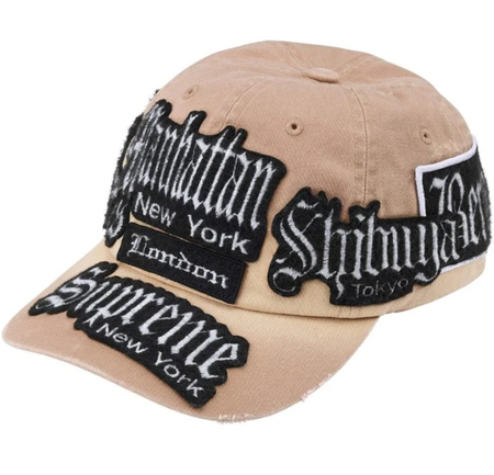 Boné Supreme SS26 "City Patches" Tan
