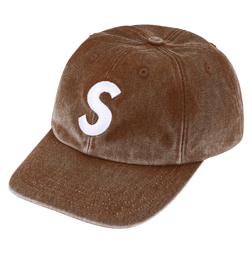 Boné Supreme SS26 "Pigment Coated S Logo 6-Panel" Marrom
