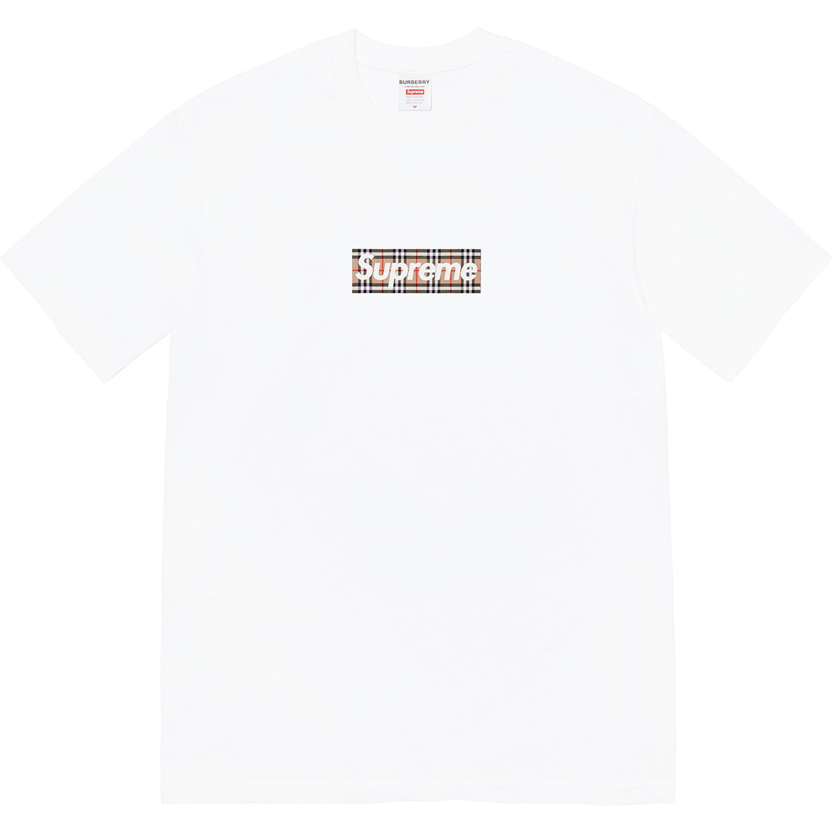 Camiseta Supreme x Burberry Box Logo "White" Branco