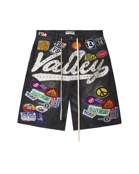 Shorts Jeans Valley 1980 s Denim Preto