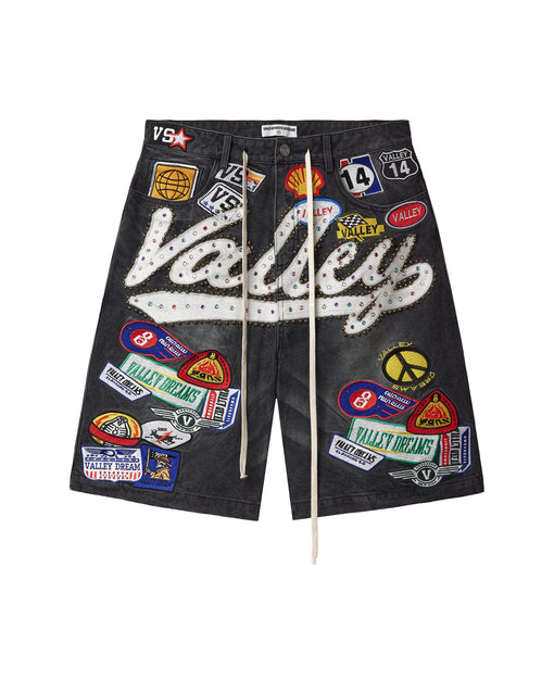 Shorts Jeans Valley 1980 s Denim Preto