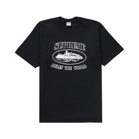 Camiseta Supreme x Corteiz "Rules The World" Preto