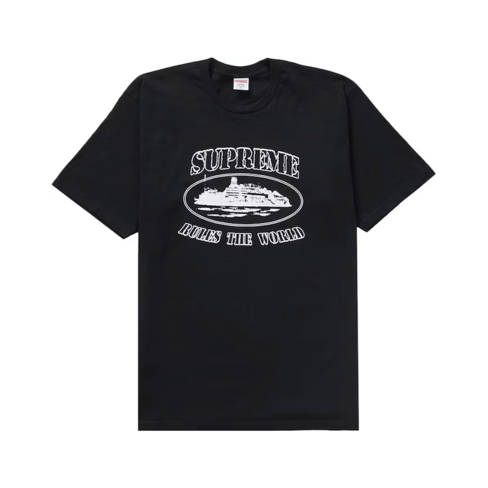 Camiseta Supreme x Corteiz "Rules The World" Preto
